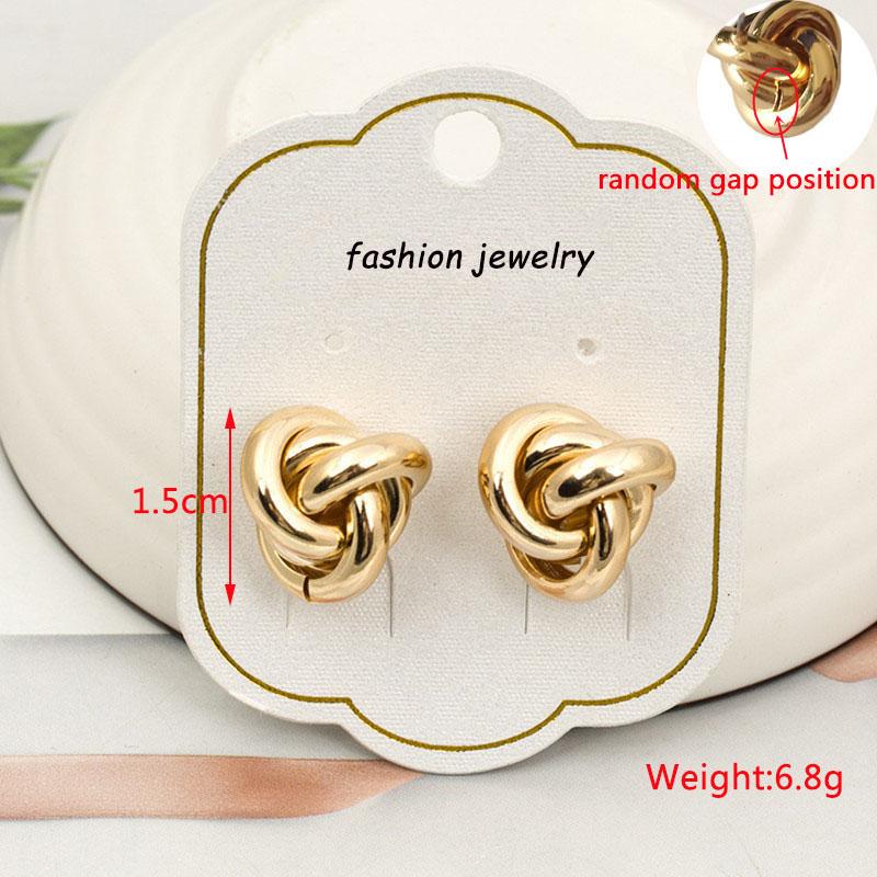 Boucles d'oreilles pendantes torsadées en métal pour femmes, couleur or, alliage enveloppé, déclaration géométrique irrégulière, oreille féminine, zircon, pendientes mujer