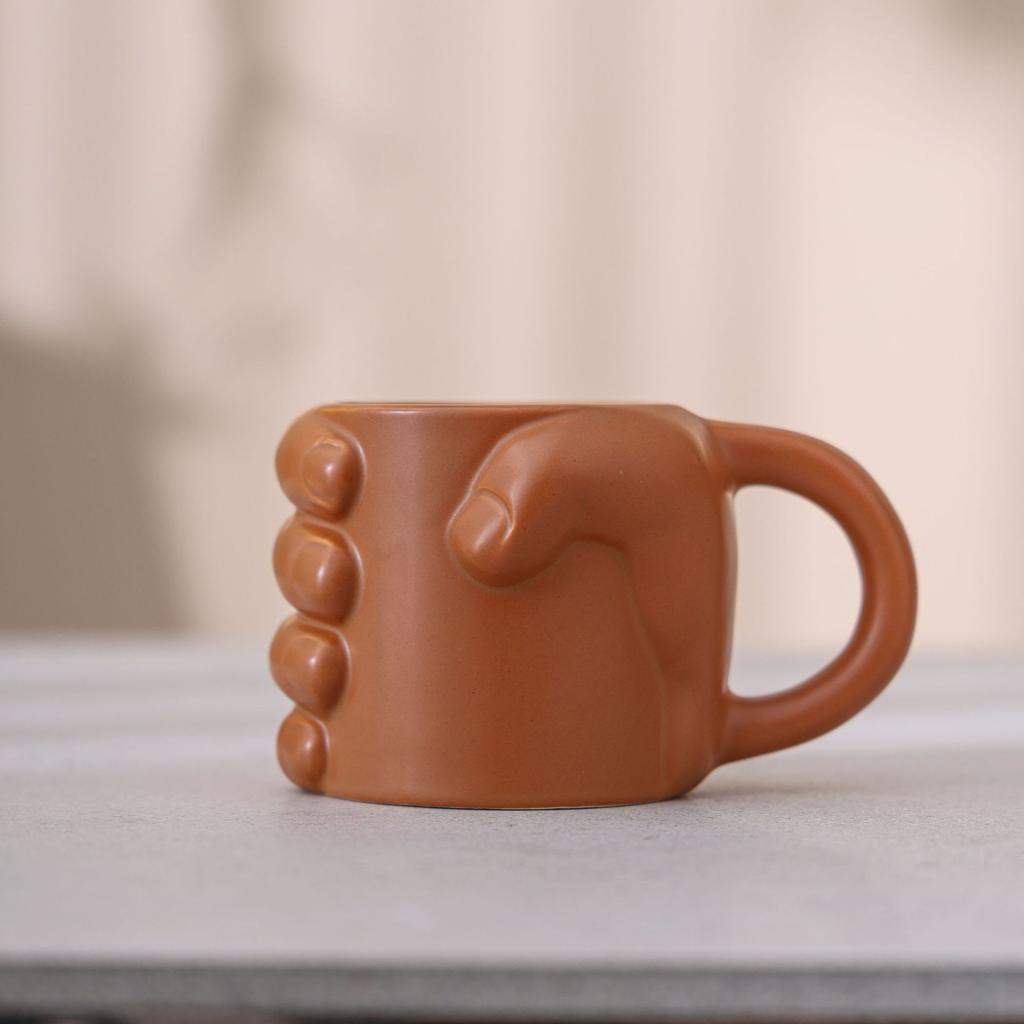 Ceramic Coffee Cup Large Capacity Macaron Color Mug Irregular Latte Cup