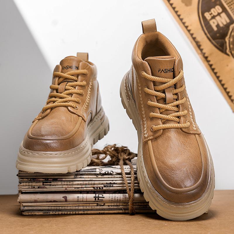 Shoes new autumn and winter British style non-slip thick-soled Martin boots high-top board shoes casual leather shoes