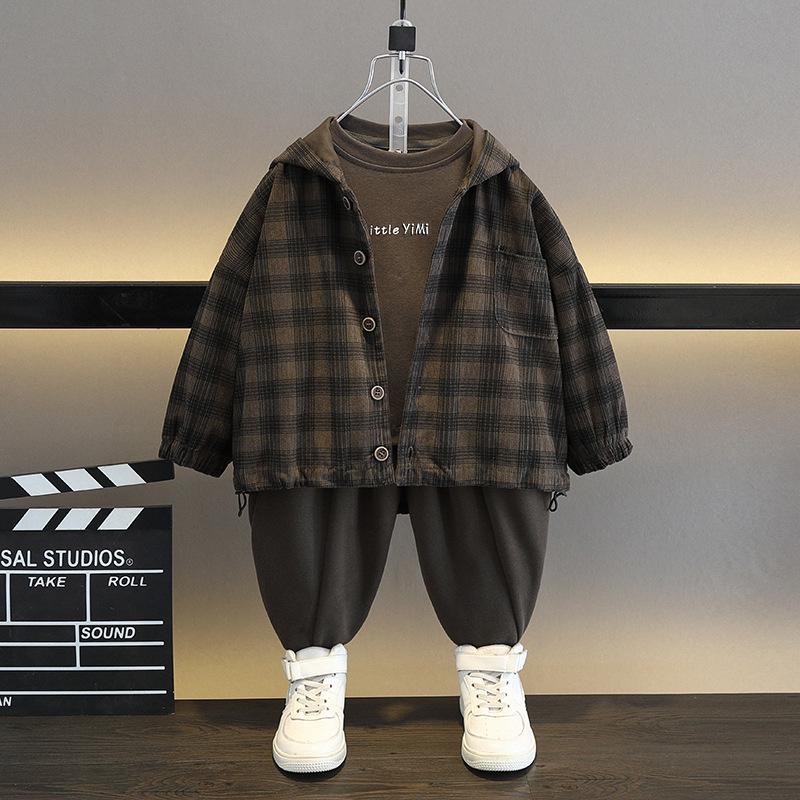 Stilvolles Jungen-Karosuit-Set: Jacke, Hose & Hemd für Frühling/Herbst 2025