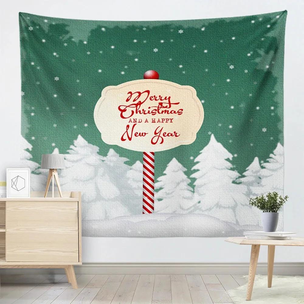 Рождественская елка мультфильм узор гостиная спальня домашнее украшение стены гобелен — фото 11