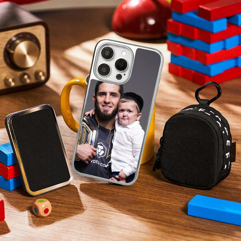 

Funny Baby Hasbulla cool design Phone Case for iPhone 16 15 14 13 12 11 Pro Max Sheepskin Silver-edged protective case iPhone16Plus