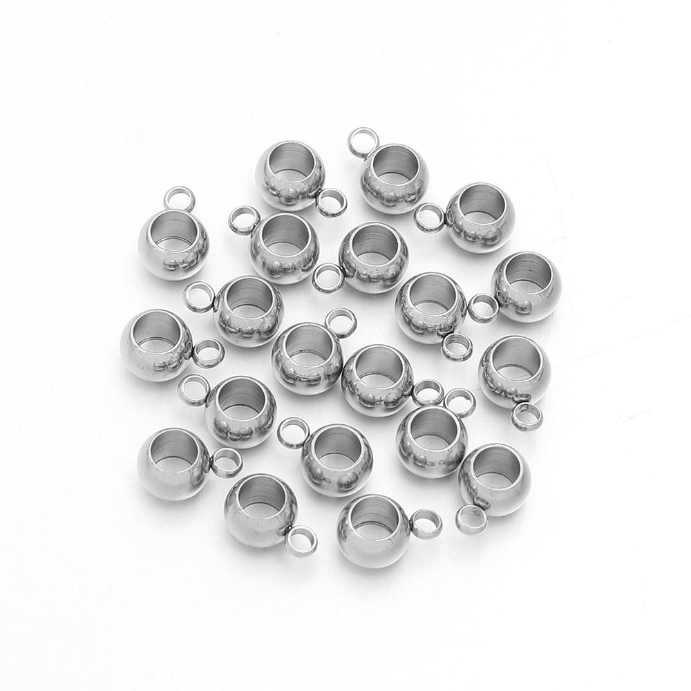 10-20 stuks/partij Roestvrij Staal Spacer Kralen Hanger Charms Sluitingen Oogjes Grote Gat Kralen Voor Sieraden Maken DIY Accessoires