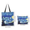 Van Gogh Series Tote Bag Cosmetic Pouch Oil Painting Starry Night Sunflower Travel Handbag Practical Combination Shopping Bags