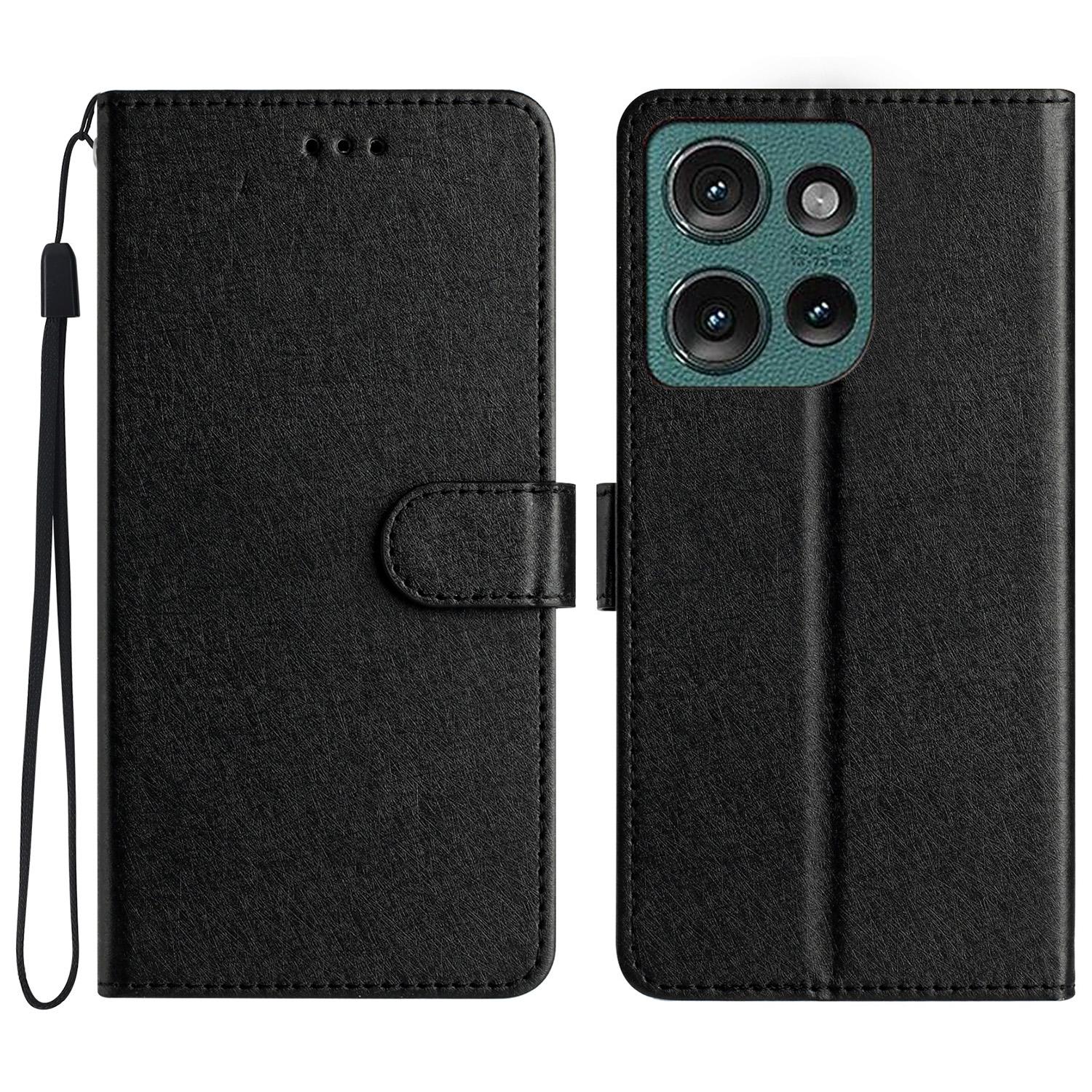 

Для Motorola Edge 50 5G Кошелек Чехол Кожаный Фолио Чехол для Телефона Магнитная Застежка Black