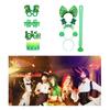 St Patricks Day Women Shamrock Headband with Bangles&Beads Necklace&Glasses Festival Costume for Cosplay Performances