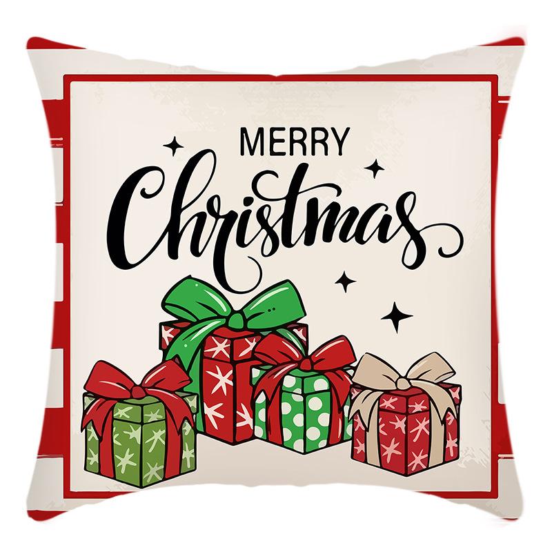 New Christmas Pillowcase Christmas Elk Print Santa Claus Dwelling Decoration Holiday Pillowcase