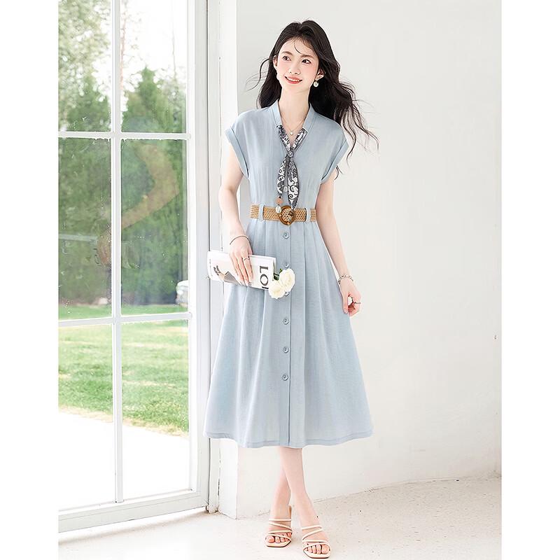 Women's Summer Slimming A-Line Belted Dress