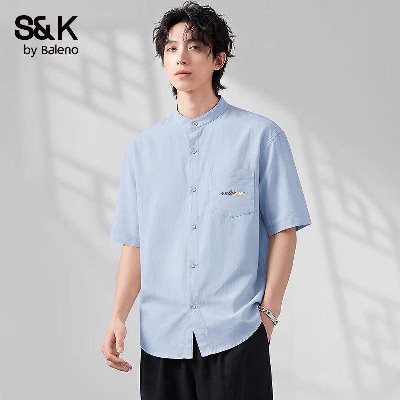 Baleno S&K Series Men s Henley Collar Short-Sleeve Shirt 3XL