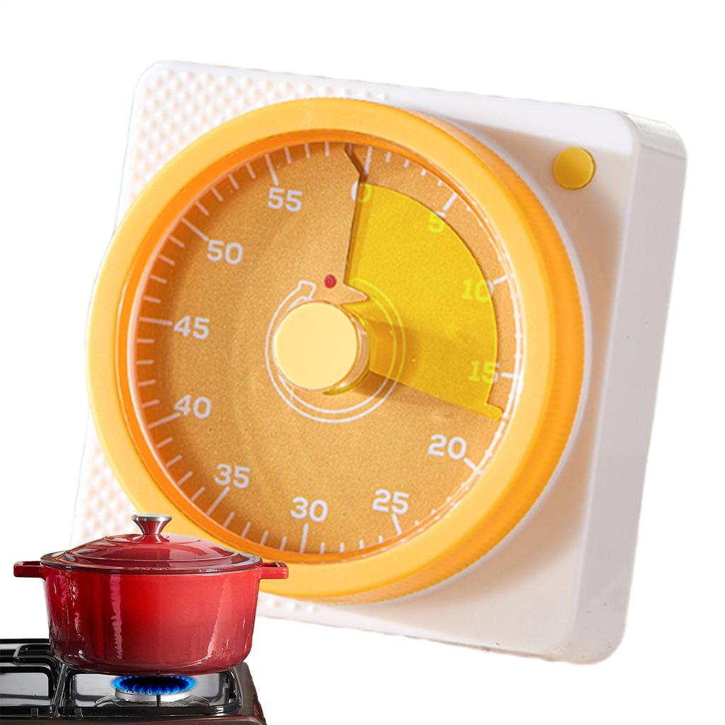 Magnetic Kitchen Timer 60-Minute Quiet Magnetic Visual Countdown Learning Time Management Digital Cooking Reminder Alarm Clock