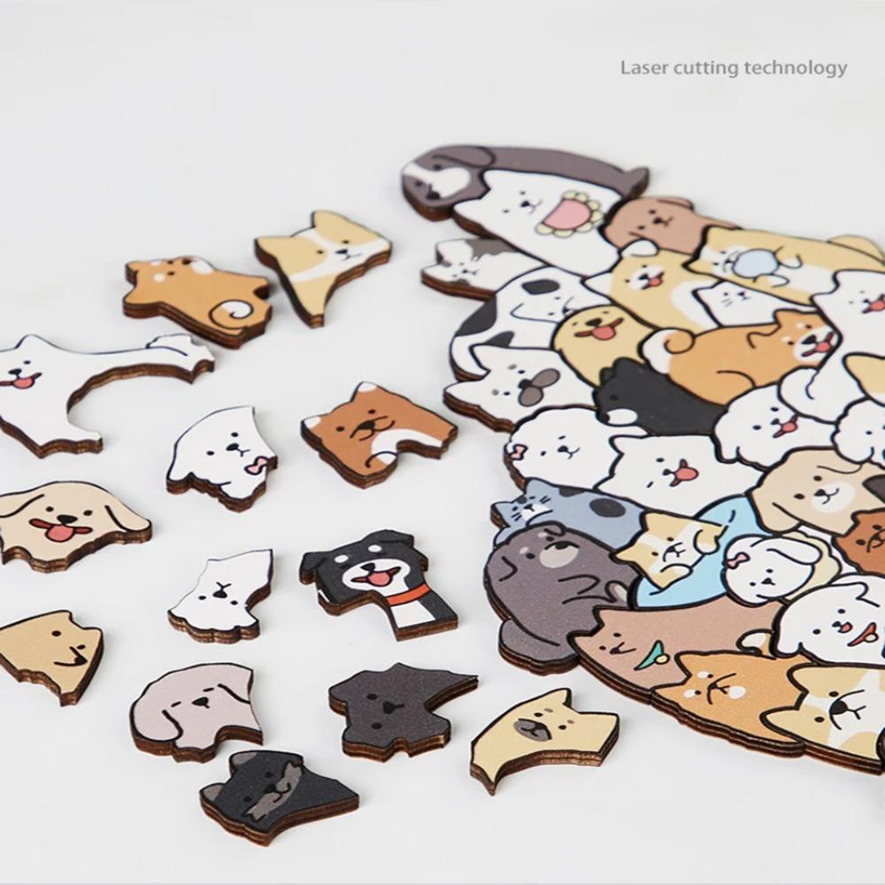 Cat Cartoon Shape Puzzles Wooden Animal Shape Puzzles Animal Jigsaw Puzzles  Montessori Toys