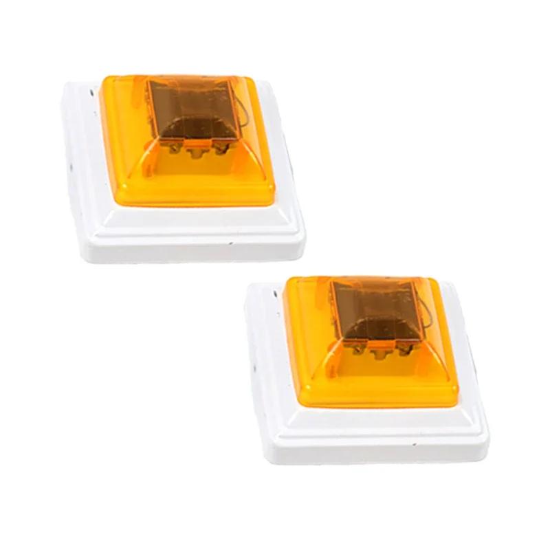 Car LED Solar Lights Rechargeable LED Solar Strobe Warning Lamp Night Auto Driving Traffic Safety Caution Light Chip Control 1Pc