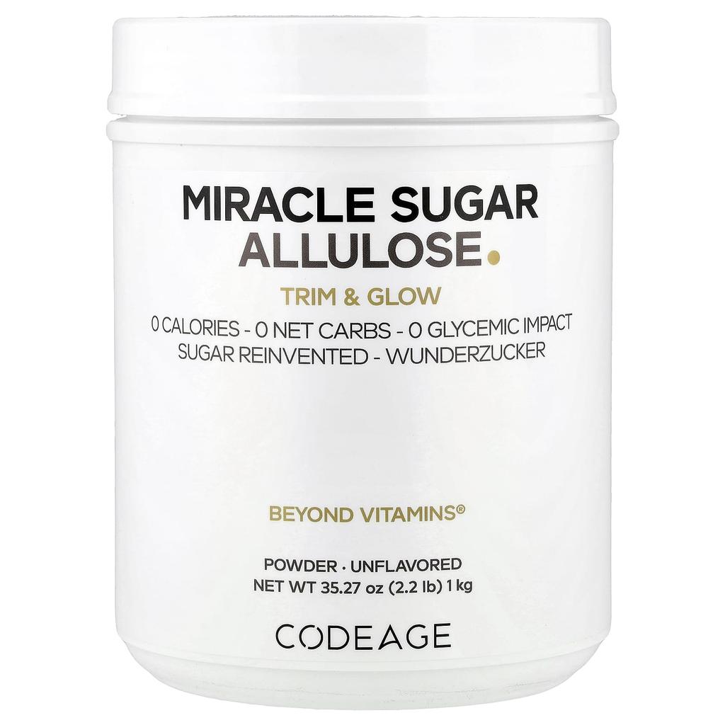 Codeage Miracle Sugar Allulose Powder, Unflavored, 1kg (35.27oz)