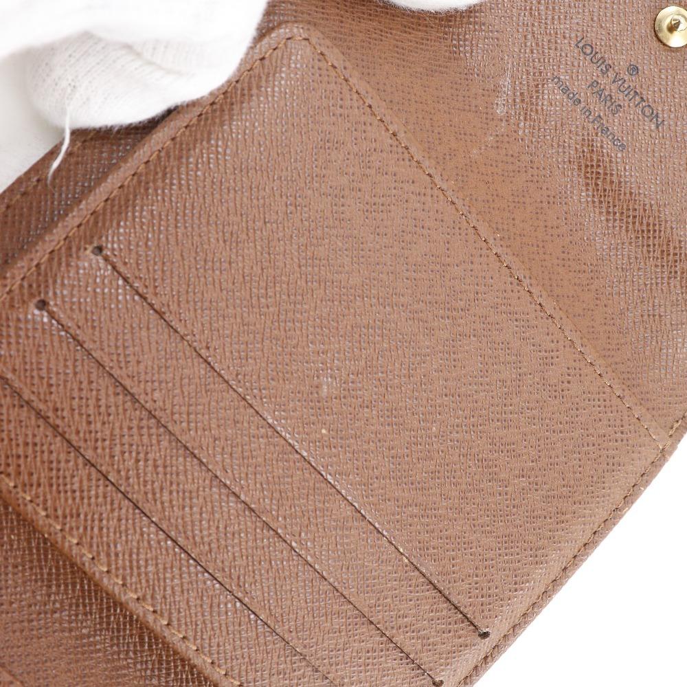 LOUIS VUITTON Porto Monevier Cartes Crdit Bi-Fold Wallet M61652 Double Sided Brown Monogram canvas unisex Used