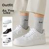 MiiOW 5 Pairs of Pure Cotton Men's Socks, Jacquard Wide Elastic Mid-Calf Socks, Autumn And Winter Men's Athletic Deodorant Long Socks