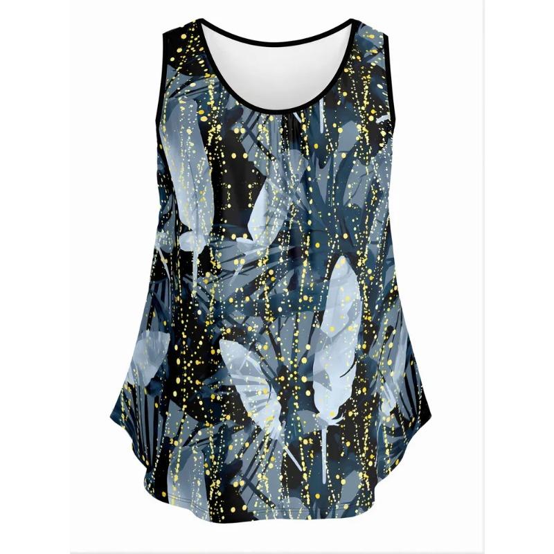 Summer Women's Sleeveless Colorful  Vest Comfortable Soft Leisure Loose Fashionable Versatile Vest
