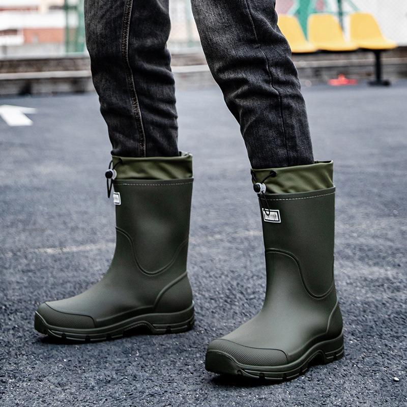 New couple rain shoes outdoor casual simple men's bundle water shoes rain boots non-slip waterproof rainy day women's boots