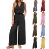 Women's Fashion Casual Solid Color Print Summer Spring Sleeveless Suspenders Trousers Jumpsuits & Rompers