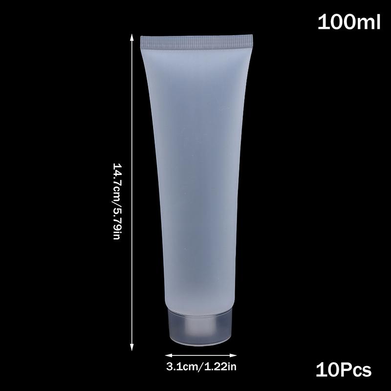 10Pcs Squeeze Lotion Container Refillable Bottle Travel Pack Empty Matte Clear Tube Cosmetic Cream Lotion Shampoo Bath Dispenser