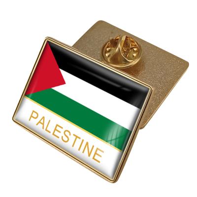 Palestine Flag Crystal Epoxy Badge Brooch World Flags Brooch