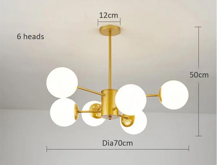 Nordic Luxury Chandelier Living Room Lighting Glass LED Ceiling Modern Design Dining Room Bedroom Kitchen Home Decoration
