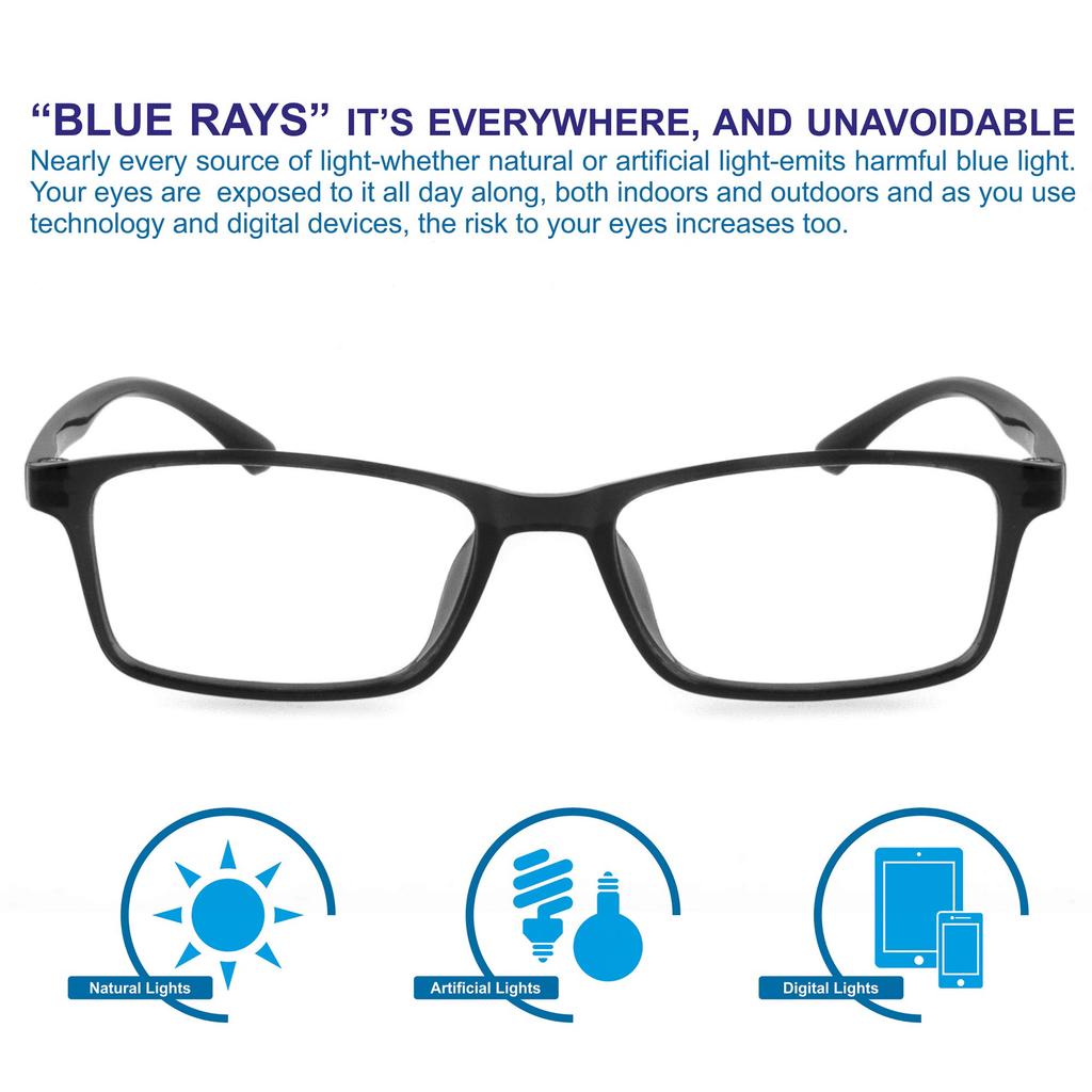 AUGEN By Visions India Unisex Spectacles With Blue Cut Lenses & Anti-Glare Coating Which Protects Eyes From Blue Light From Computer, Moble, Tabl