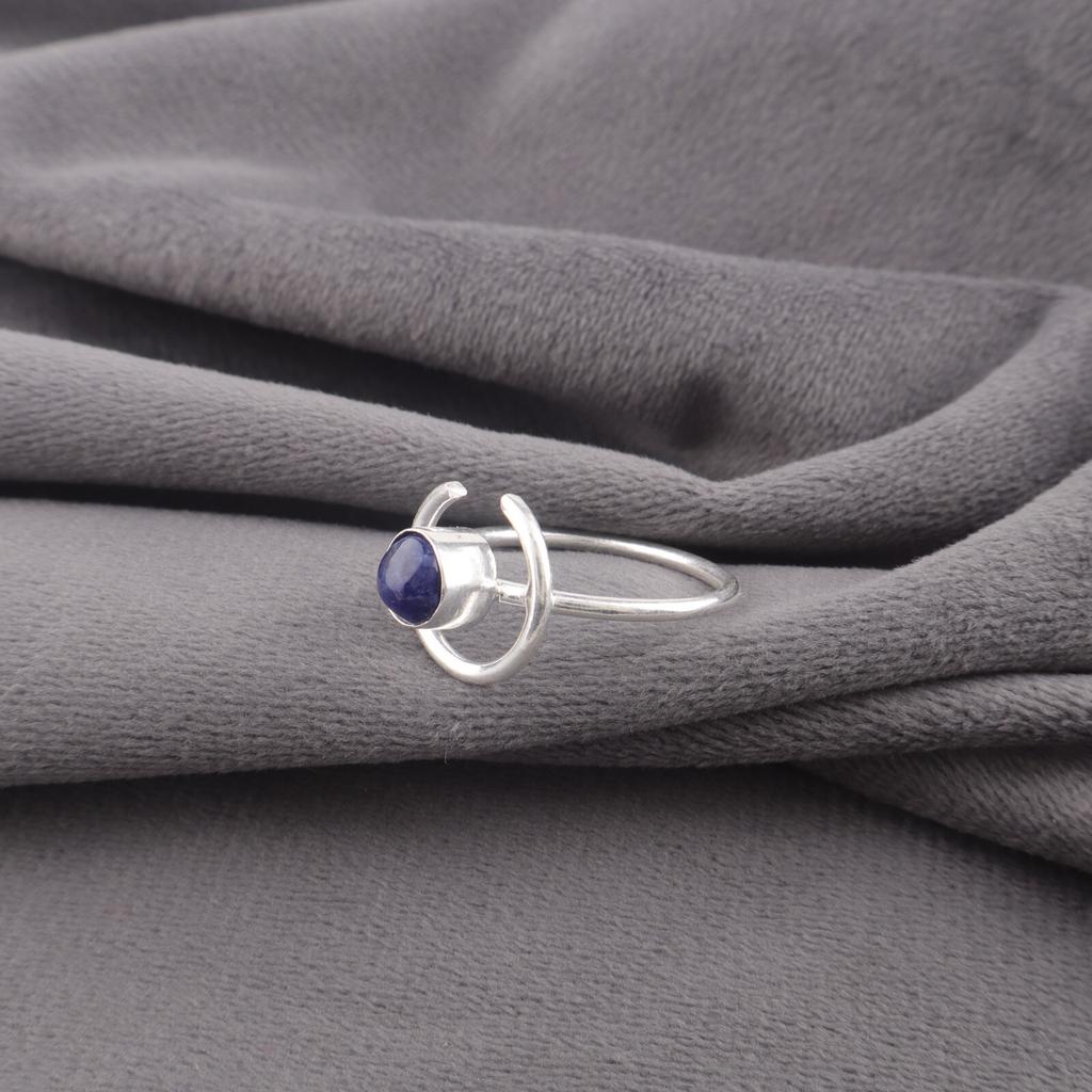 Rare Sodalite Gemstone Ring 925 Sterling Silver Handmade Jewelry Bridesmaid Gift RR-54-34