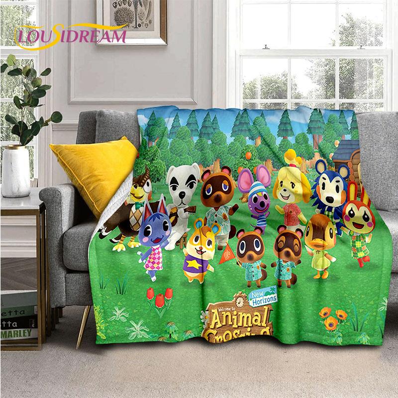 Cute Animal Crossing New Horizons Cartoon Soft Blankets,Throw Blanket Comfortable Blanket for Picnic Beds Sofa Home Bedroom Kids