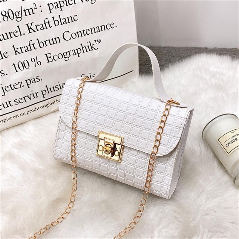 Dámská móda Reliéfní PU kůže Taška přes rameno Řetězová Ležérní crossbody kabelka