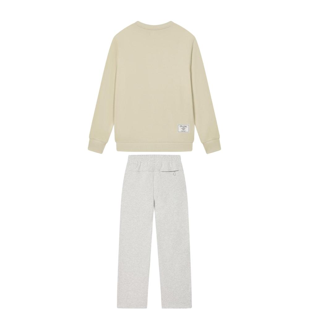 Fila Original Logo Pullover Crew Neck Letter Sweatshirt Fashion Comfortable Knitted Long Pants Casual Sports Suit F11U439203F-DK+F11M439606F-MG