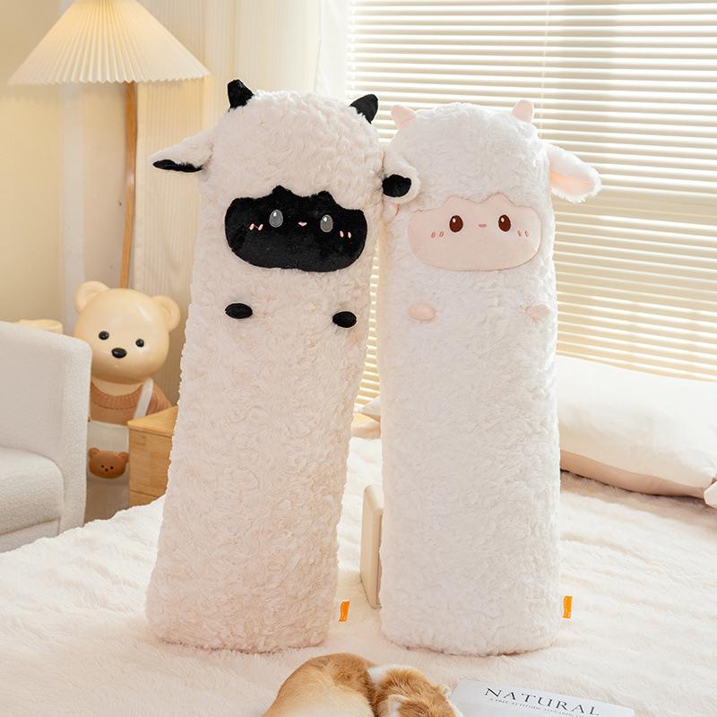 Soft lamb long throw pillow plush toy doll lamb doll girl sleeping leg rag doll