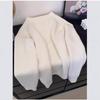 Premium raccoon velvet white long-sleeved soft waxy knitted sweater women's autumn and winter loose lazy pullover versatile
