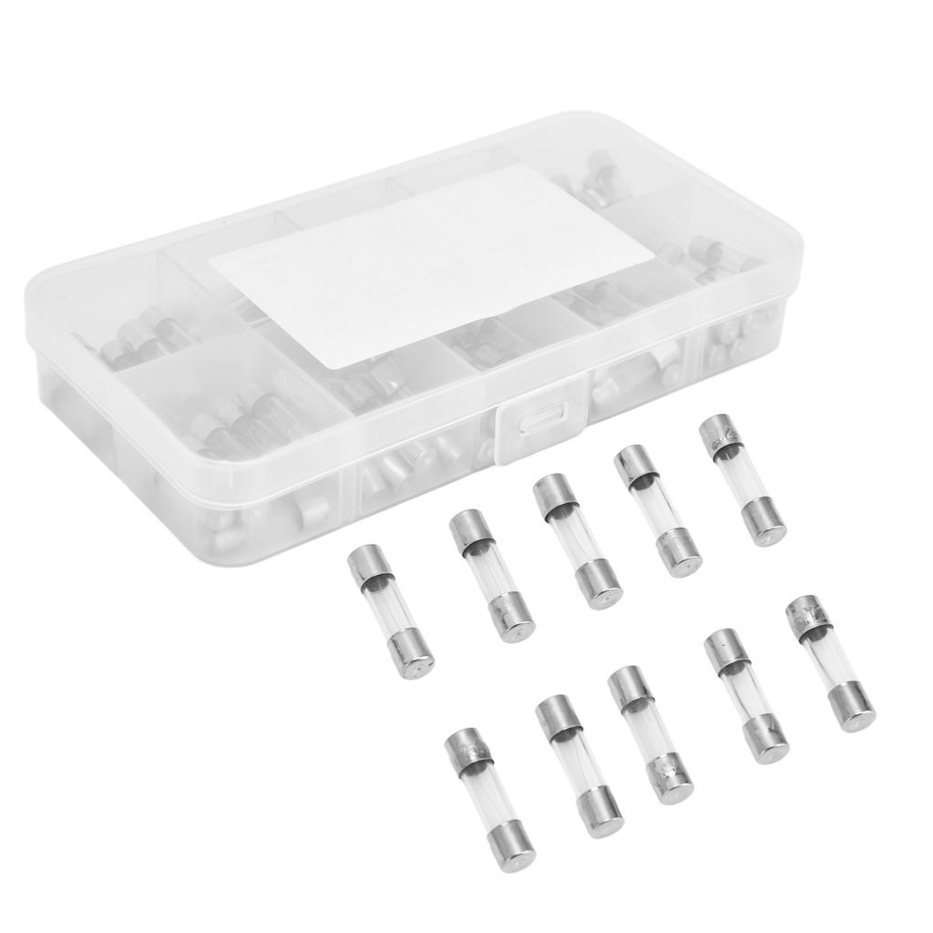 100 Stück Sicherung Schnellschmelzend Glas 0,2A 0,5A 1A 2A 3A 5A 8A 10A 15A 20A Set Kit zum Schutz