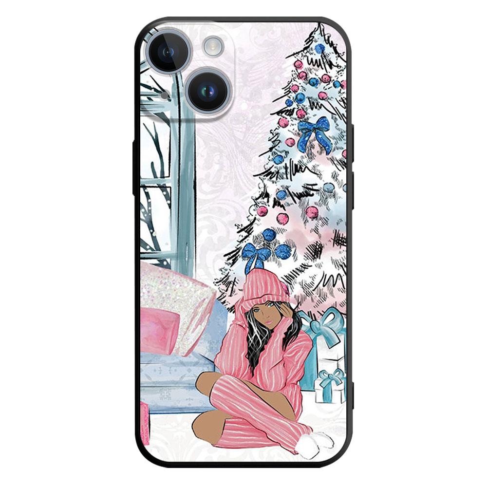 

Чехол Merry Christmas Gift Girl для Apple iPhone 11 XR XS X 14 Plus 7 8 6S 13 Pro Max SE 12 Mini 14Pro 7+, силиконовый матовый чехол iPhone 5 5s SE