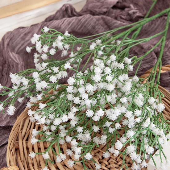 6/10Pcs Artificial Babysbreath Realistic Fake Plastic Flower Home Office Wedding Party Indoor Outdoor Faux Flower Bloom Plants Decoration