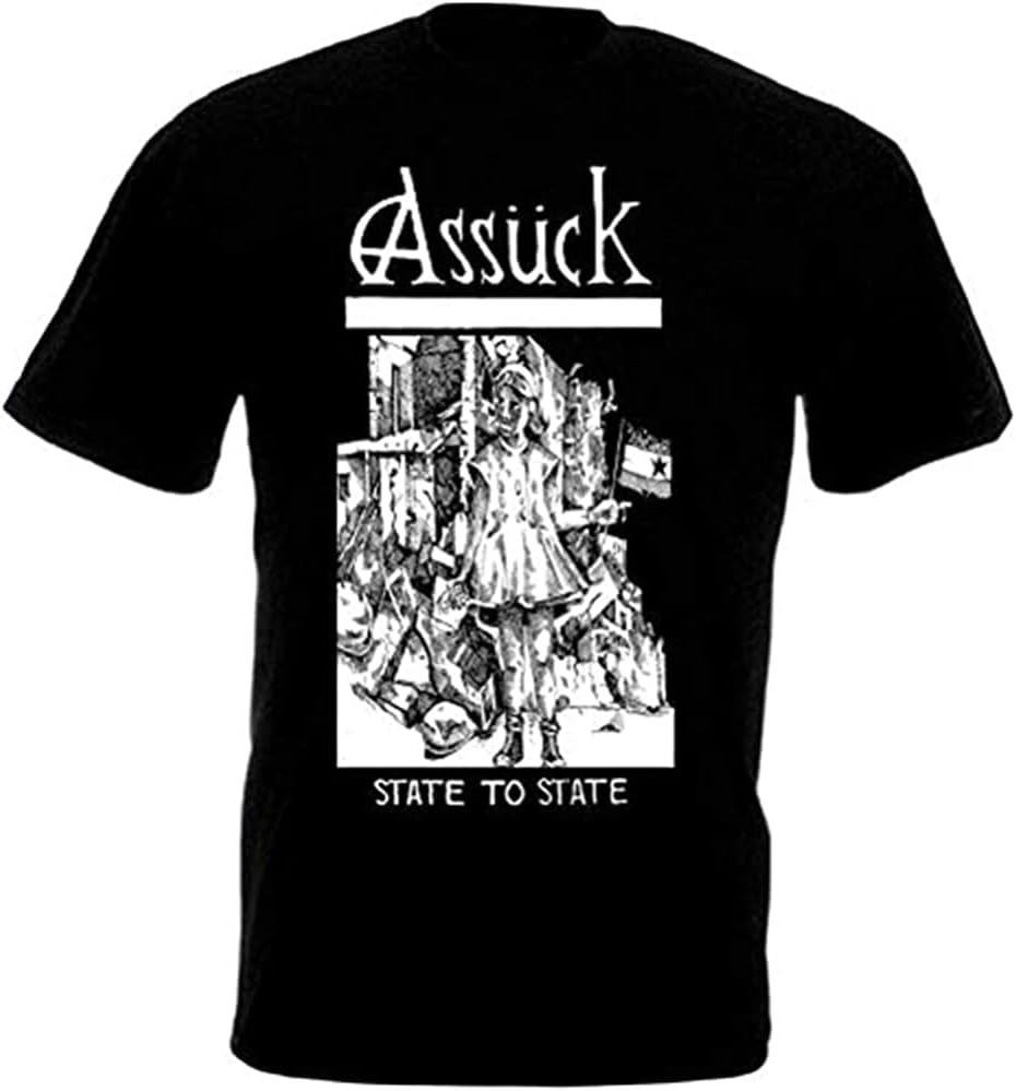 Assuck V2 State to State Mens T Shirt Black Metal Grin0Ore XL чёрный