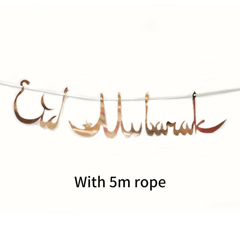 2025 Eid Mubarak Banner Hängeflagge Ramadan Dekoration für Zuhause Islamische Muslimische Partyzubehör Heimdeko Eid Al Adha