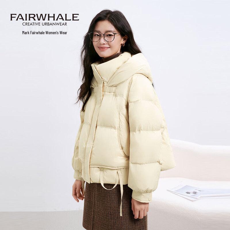 Mark Fairwhale Women's 2025 Ribbon Design Short Hooded Down Jacket