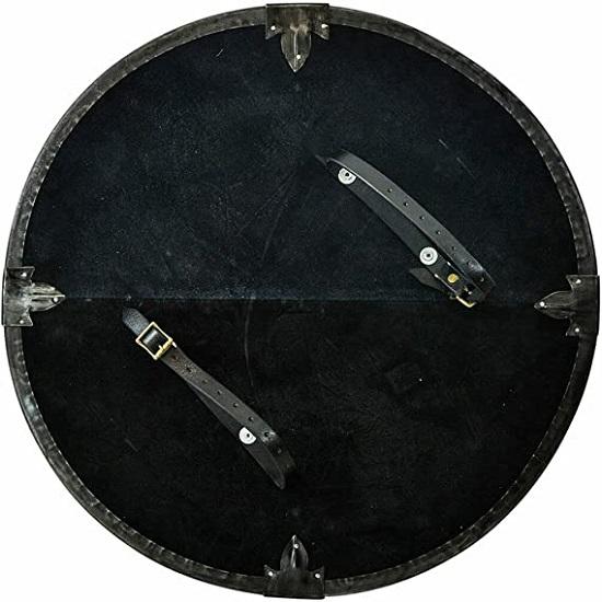 Medieval Wooden Round Shield with Riveted Cross Brown