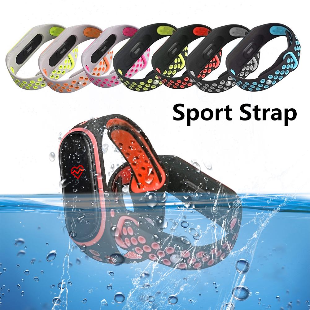 Silicone Strap for Xiaomi Mi Band 3 4 Black Green
