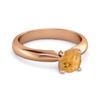 Solitär 0,25 Karat Brillant Schliff Citrin 925 Sterlingsilber Roségold Vermeil Versprechensring