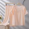 2026 Women's Plus Size Short-Sleeve Cloud Cotton Pajama Set: High-End Printed Homewear for Spring, Summer, Autumn