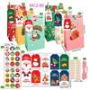 Christmas Advent Calendar Kraft Gift Bags Set - 24 Pieces