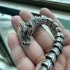 Men's Cross-Border Retro Dragon Bracelet: Punk Style Thai Silver with Sapphire Accents