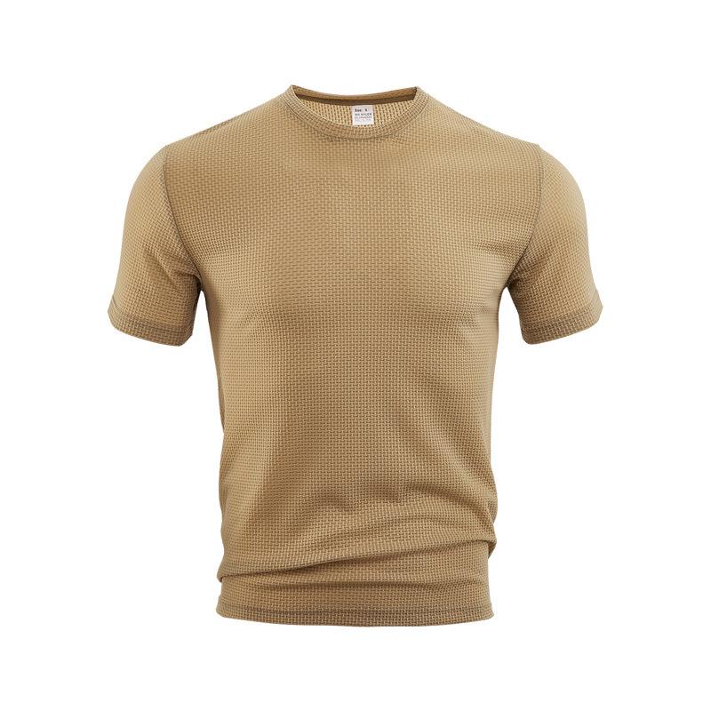 European size men's clothing TK summer thin sports and leisure loose breathable quick-drying seersucker men's short-sleeved T-shirt