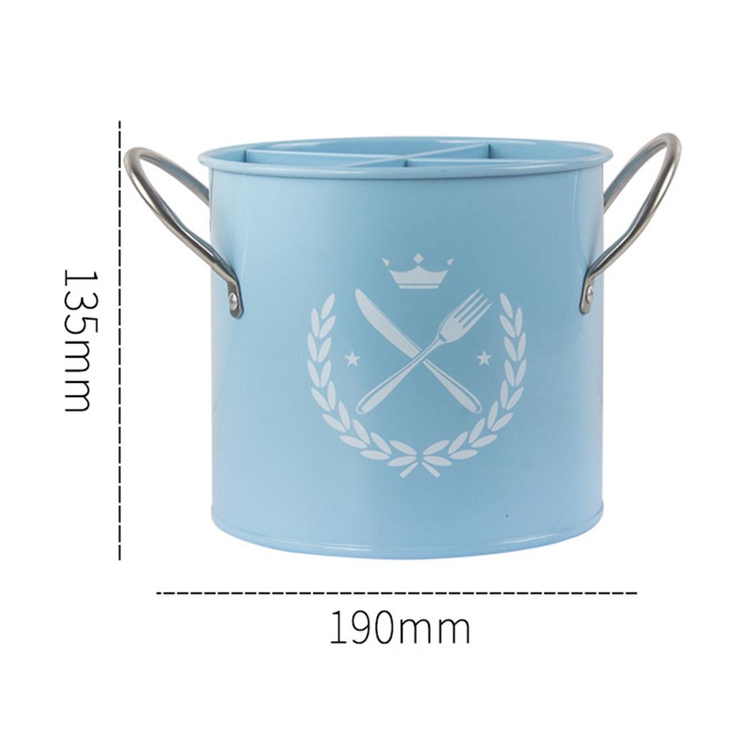 Chopstick Holder FourDivided Spatula Forks Binaural Handles for Household Blue