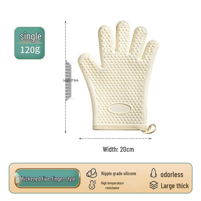 Heat-Resistant Silicone Oven Gloves: Anti-Scald, Non-Slip, Thickened for High Temperature Baking, 2025.