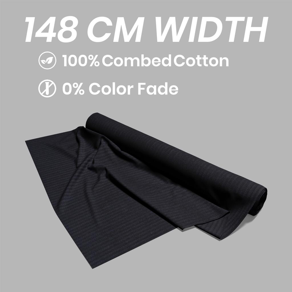 Pohodlná černá manšestrová látka - 100% bavlna na oděvy a kalhoty - 350 g