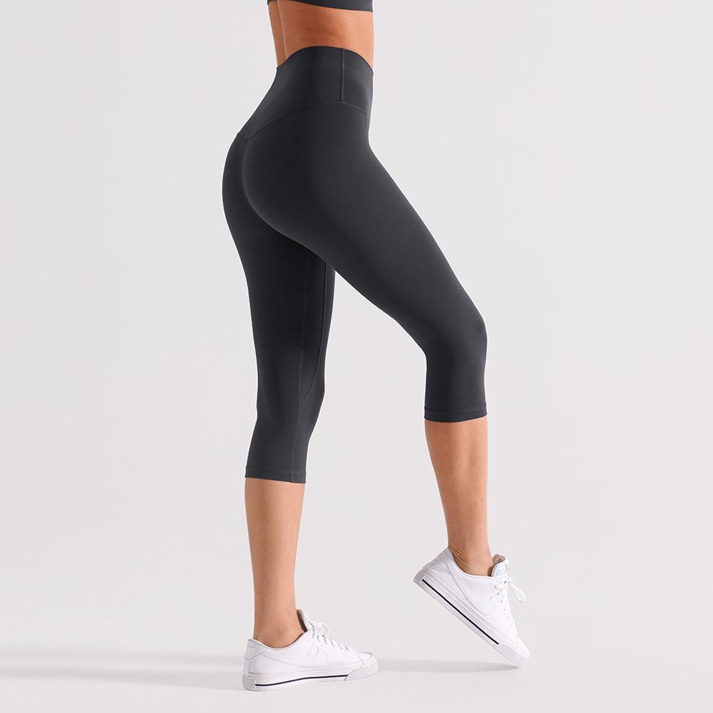 Naked Feeling Yoga Pants: No Crotch Bite, Moisture-Wicking, High Elasticity, Women's 7/8 Length, Perfect for Running and Cycling Fitness.