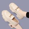 Mocassins à plateforme femme cuir année nouvelle printemps et automne talon épais chaussures plates petites chaussures en cuir britanniques